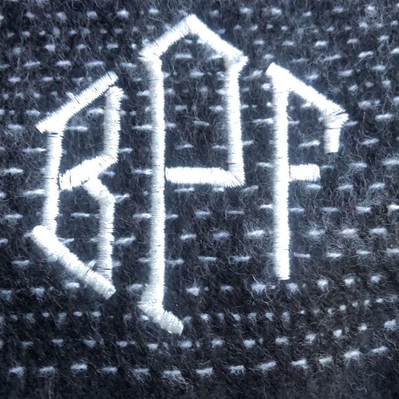 Large scarf in Black and Gray initials BFP - Picture 2 of 3